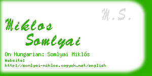 miklos somlyai business card